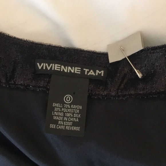 VIVIENNE TAM PLEATED BLACK GOLD MIDI SKIRT S 0 - Picture 7 of 8